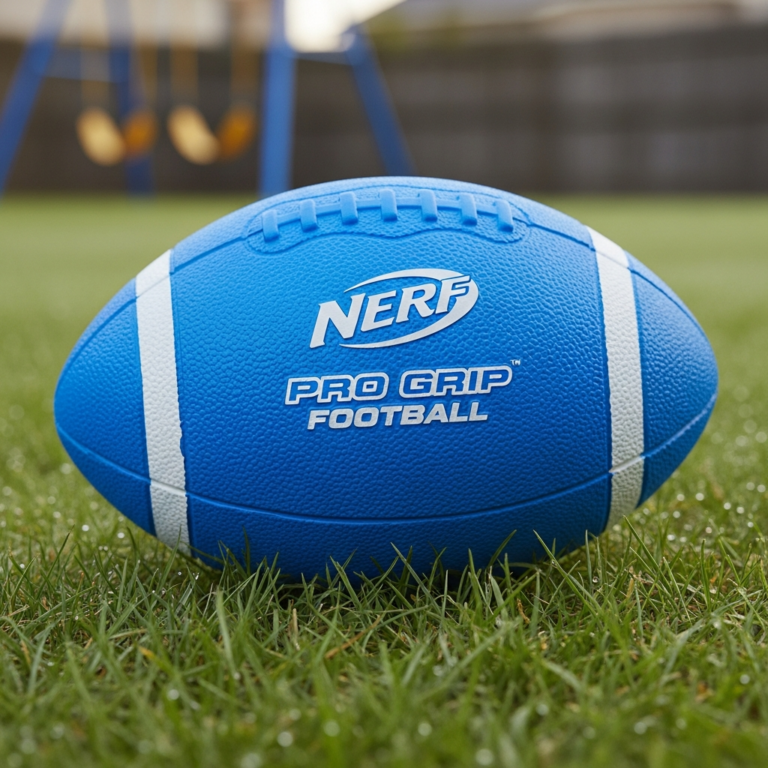 Nerf Pro Grip Football, Blue, Classic Foam Ball, Easy to Catch & Throw, Sports Toys, Christmas Gifts or Stocking Stuffers for Kids